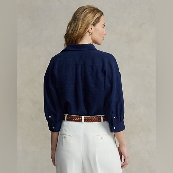 POLO RALPH LAUREN Relaxed Fit Linen-Silk Twill Shirt . - Picture 3 of 13